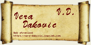 Vera Daković vizit kartica